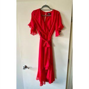 Lulu's Wrap Dress M Red LIKE NEW BEAUTIFUL!